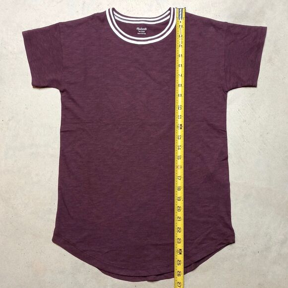 2-Pack of NWT Madewell Womens XXS Ringer Tee Whisper Burgundy T-shirts - Picture 8 of 9